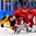 GANGNEUNG, SOUTH KOREA - FEBRUARY 25: Olympic Athletes from Russia's Artyom Zub #2 collides with Germany's Patrick Reimer #37 in front of Vasili Koshechkin #83 during gold medal round action at the PyeongChang 2018 Olympic Winter Games. (Photo by Andrea Cardin/HHOF-IIHF Images)

